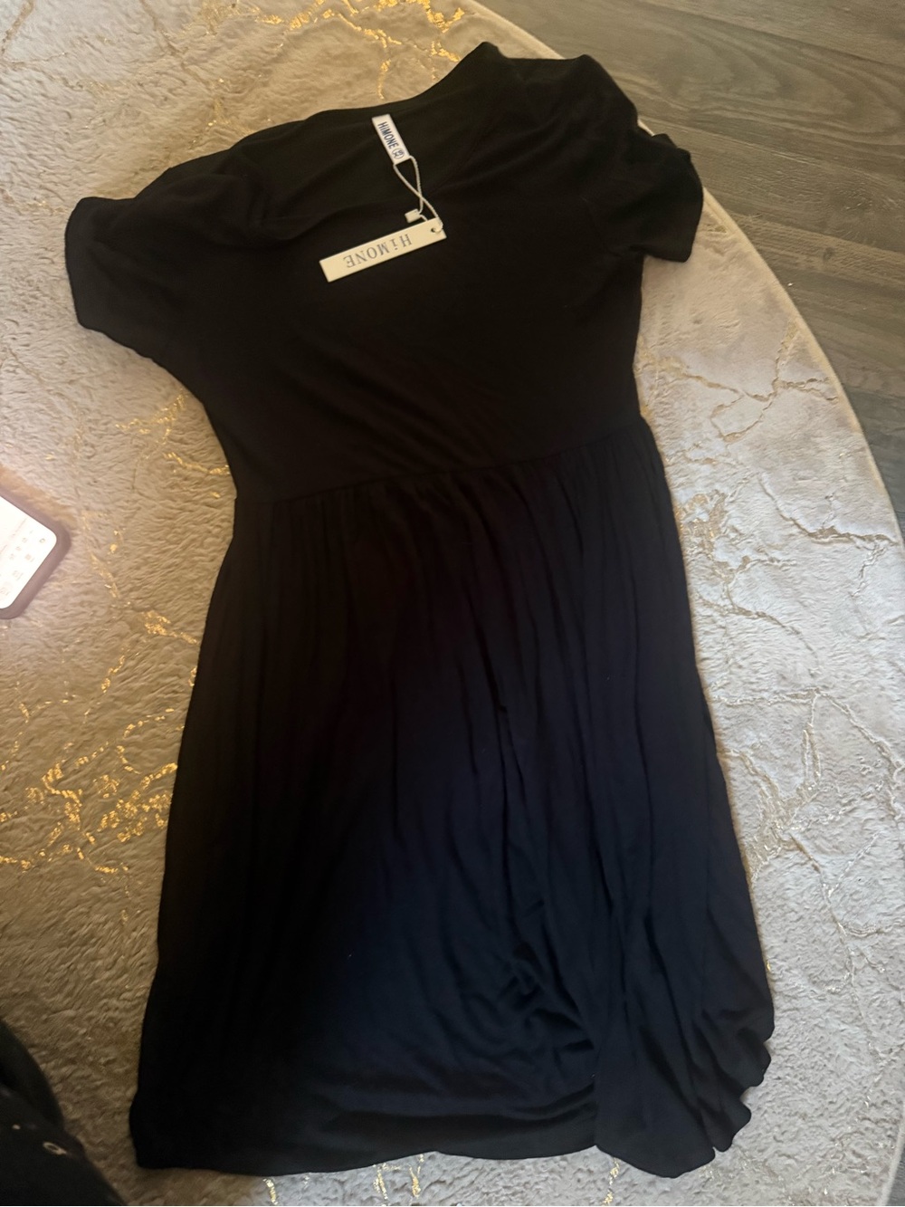 ELOQUII Black Short Sleeve Midi Dress